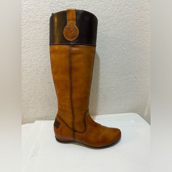 Pikolinos Tall Boots brown Leather two tone  Side Zip Size 36 Spain - Picture 1 of 16